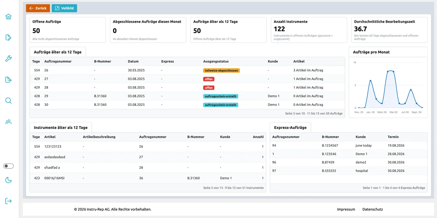 InstruRep – QA & Kundenportal