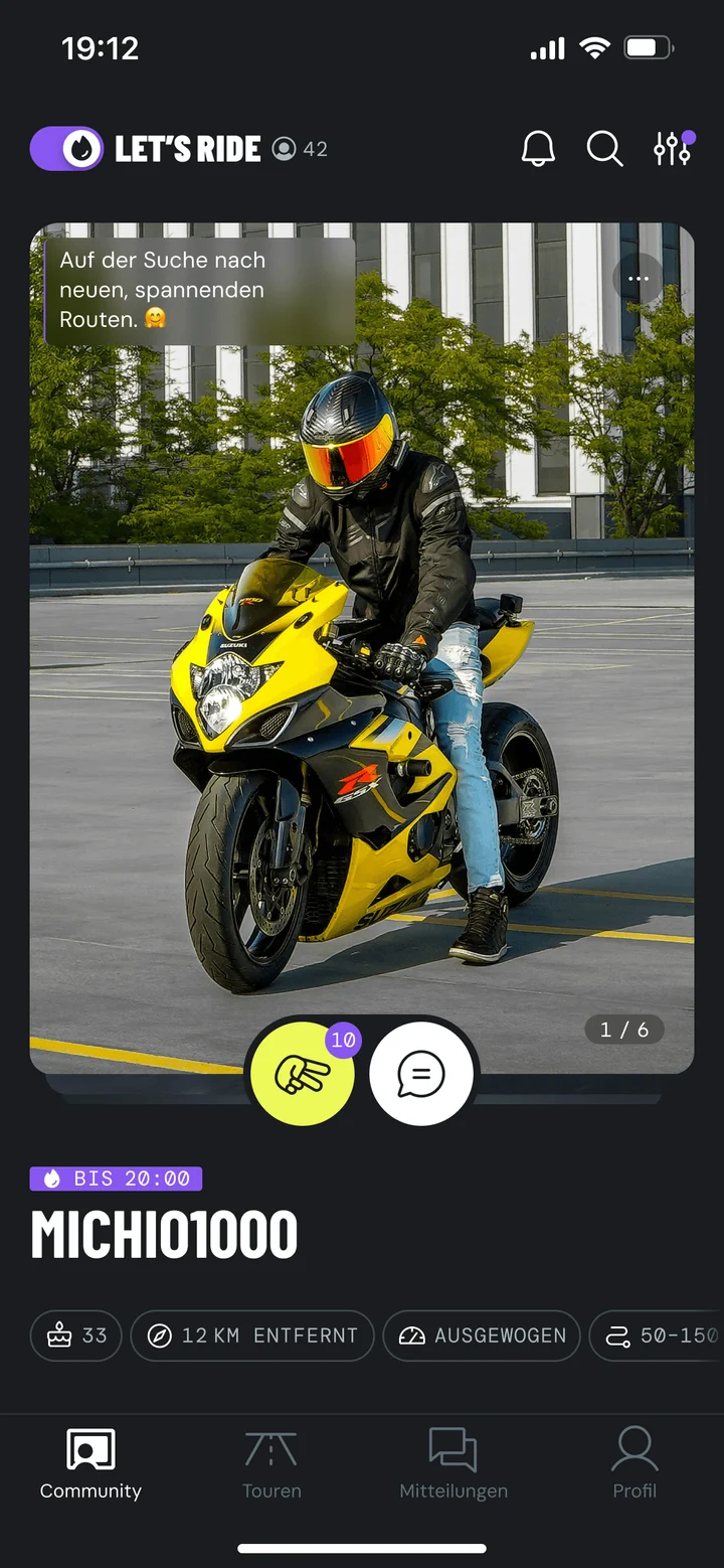 Yomoko App – Karte und Rider in der Nähe